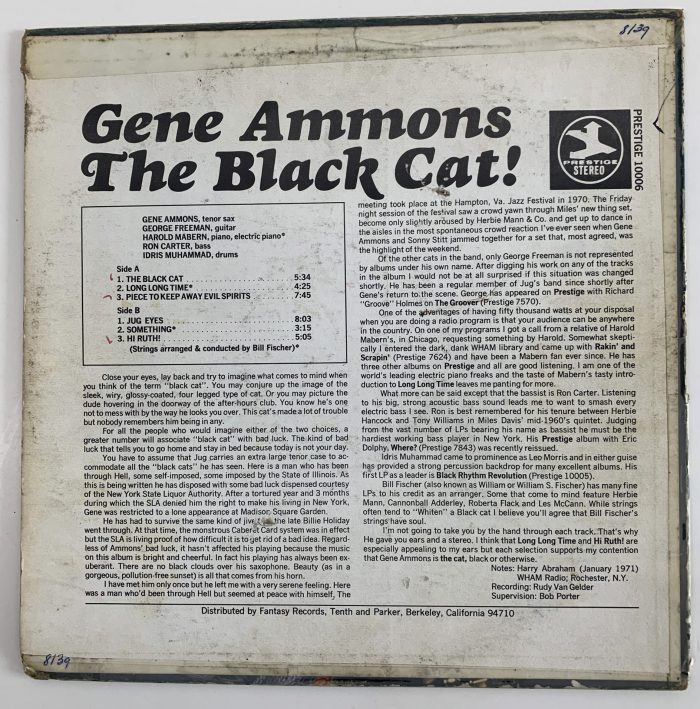 Gene Ammons | The Black Cat (VG/F) - Image 2